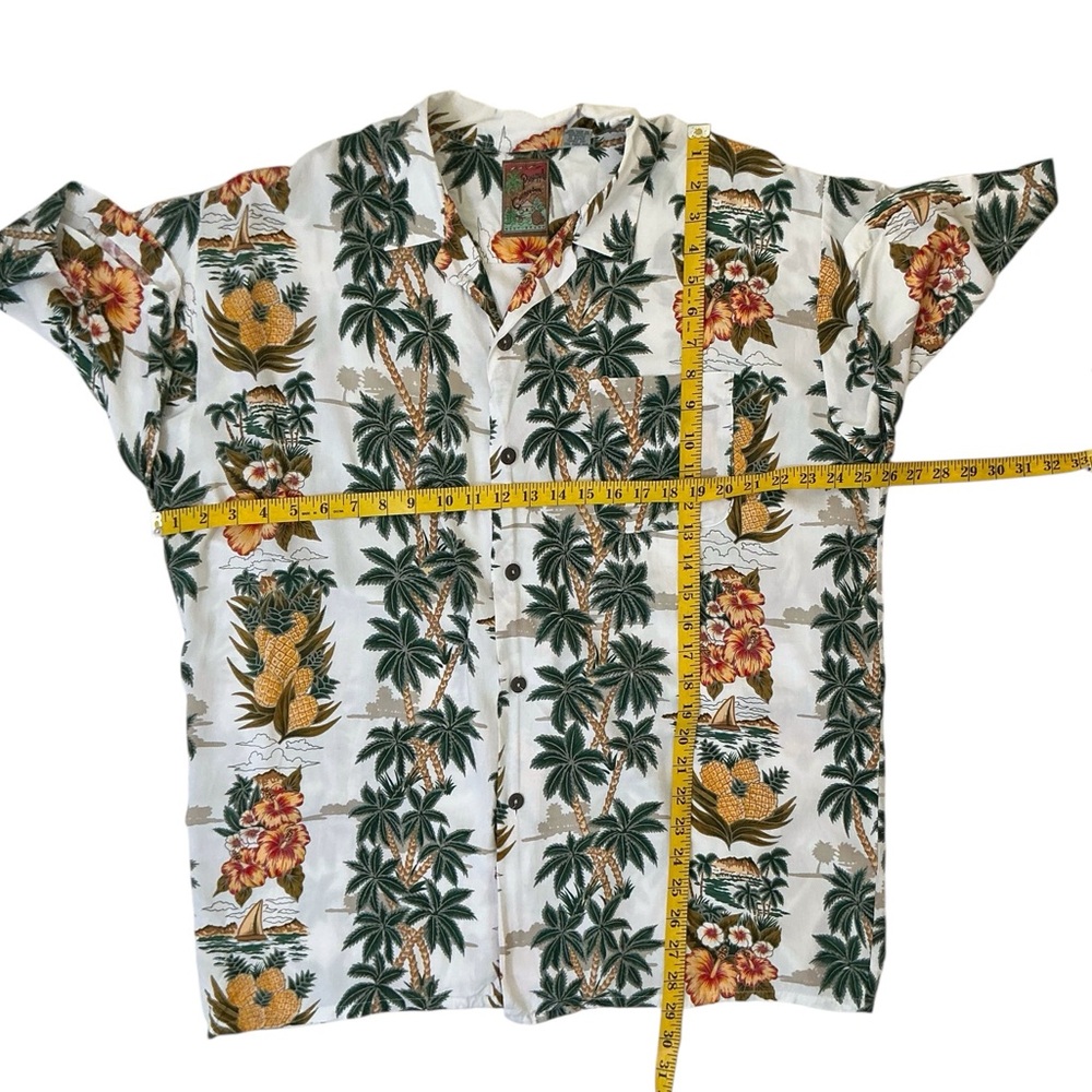 Vintage Hawaiian Pineapple Connection Mens Shirt Rayon Beach Shirt Button Up XL - Picture 6 of 14